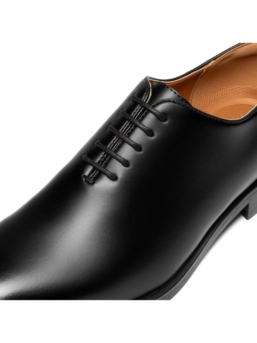 Men's Black Faux Leather Lace Up Classic Comfort Oxford Formal Dress Shoes